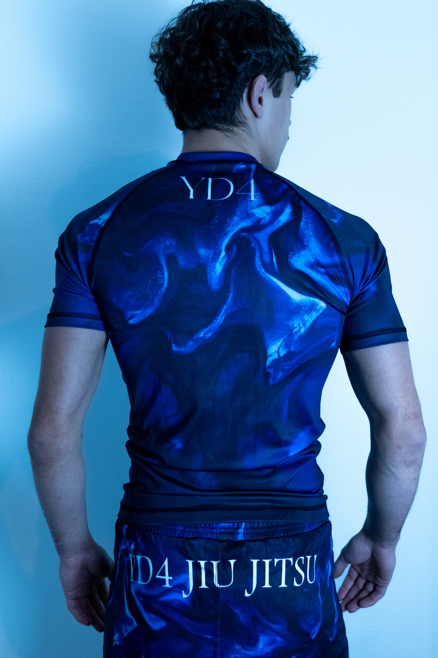 Ensemble Rash Guard + Short Blue Wavy