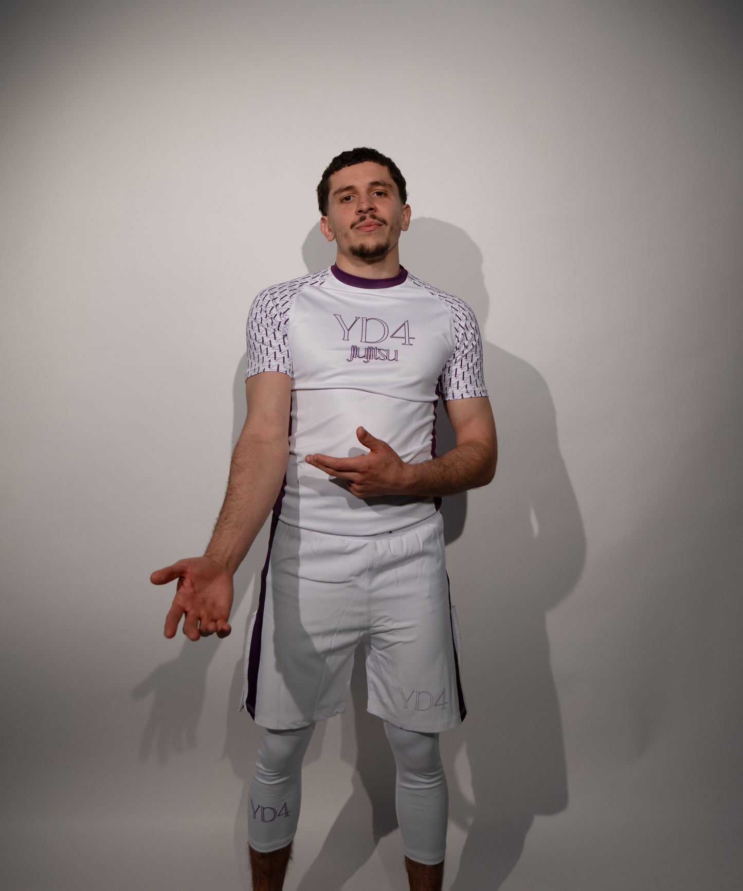 Ensemble Purple Rash Guard + Short Avec Legging