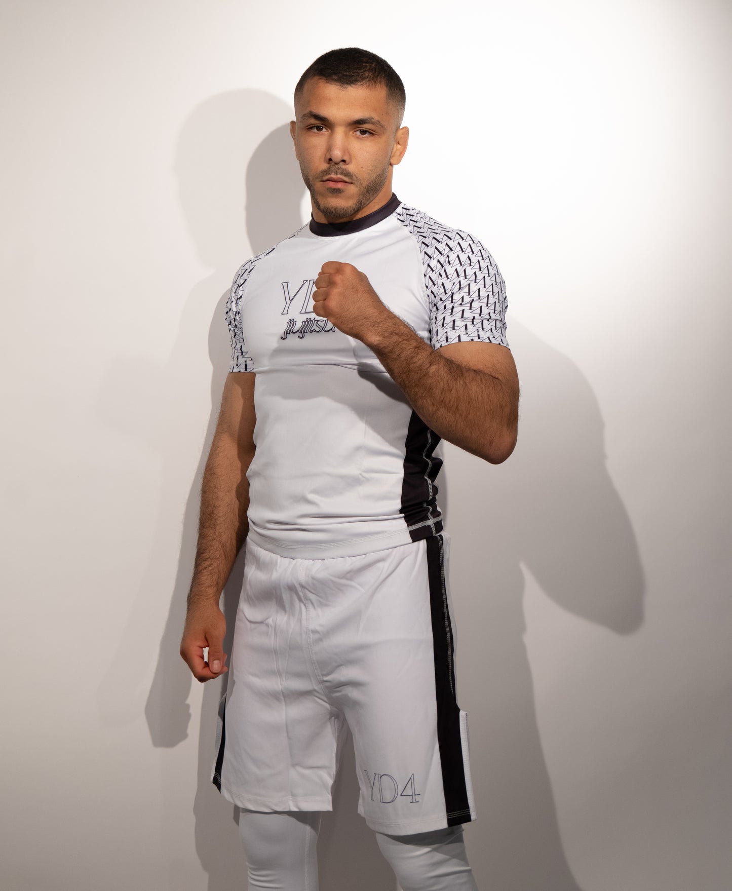Ensemble White Rash Guard + Short Avec Legging